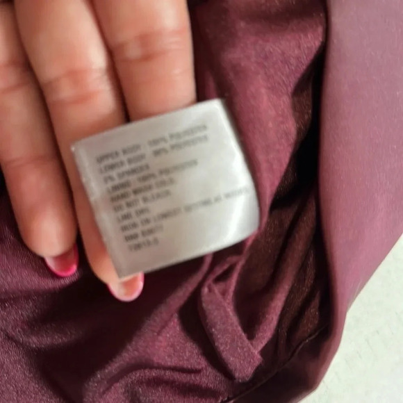 WORTHINGTON Burgundy Short Sleeve Corset Blouse Mesh size 14 NWT - Picture 7 of 7